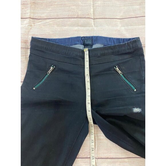 RtA Women's Distressed Raw Hem Faux Zip Jeggings - Medium - Picture 7 of 13